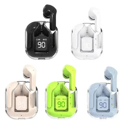 Air31 Wireless Bluetooth Earphone Transparent HIFl Headphones Digital Display Sports Gaming Noise cancelling headset For Phones