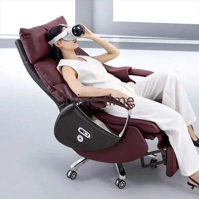 Leather Modern Office Chairs Makeup Boss Recliner Massage Computer Chair Autofull Ergonomic Silla Oficina School Furniture