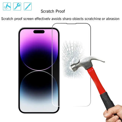 Tempered Glass for iPhone 14 Pro 15 16 13 12 11 pro max screen protector for iphone 15 pro mica for iphone 13 14 pro glass film