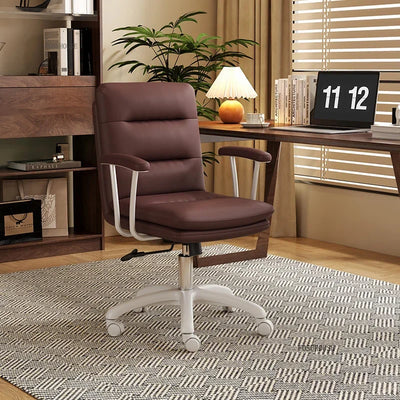 Italian Leather Office Chairs Office Meeting Computer Chair Light Luxury Designer Backrest Armrest Home Bedroom Gaming Chair