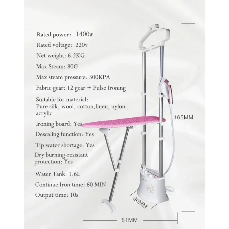 Household Vertical Steamer Handheld Garment Steamer Iron Adjustable Clothes Steamer 1400W 10s Fast Steam.