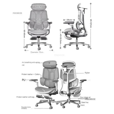 Home Computer Chair Gaming Chair Luxury Ergonomic Office Chairs Creative Office Furniture with Backrest Waist Protector Armchair