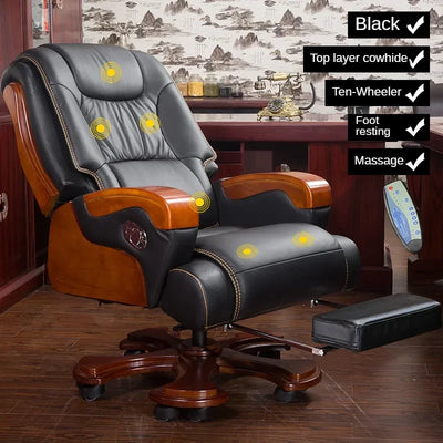 European Style Leather Back Office Chairs Rotating Home Office Recliner Designer Retro Boss Gaming Chair for Office Furniture