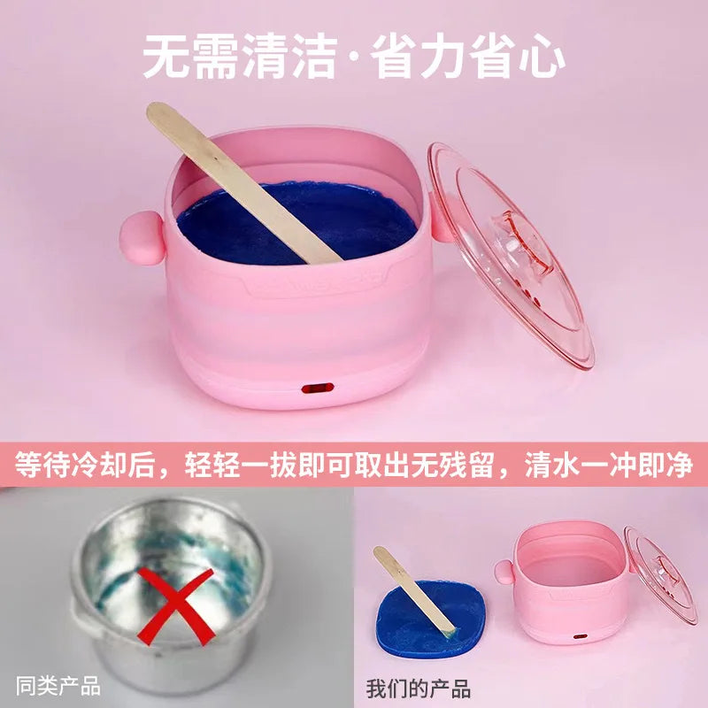 Portable Wax Heater Foldable 400ML High Capacity Melted Wax Beans Hair Removal Wax Warmer Adjustable Temperature EU/US Plug