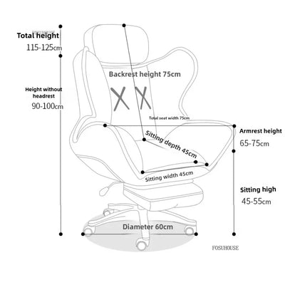 Bedroom Lazy Computer Chair Nordic Comfort Backrest Office Chairs Leisure Reclining Live Broadcast Gaming Chair Office Furniture