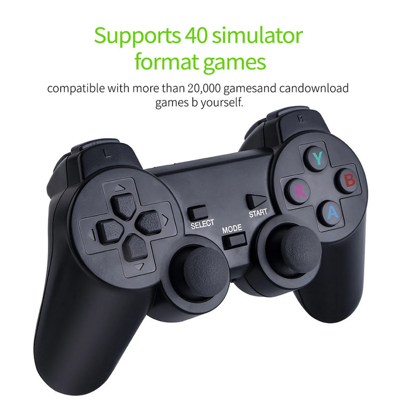 Retro Gaming Console 2 People Match 4K HD Game Box TV Game Console Rechargeable 2.4GHz Wireless Controller for Party Gathering