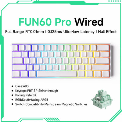 Akko MonsGeek FUN60 PRO&MAX HE Machanical Keyboard Magnetic Switch 60% Wireless Gaming Keyboard Rapid Trigger 8K Custom Keyboard