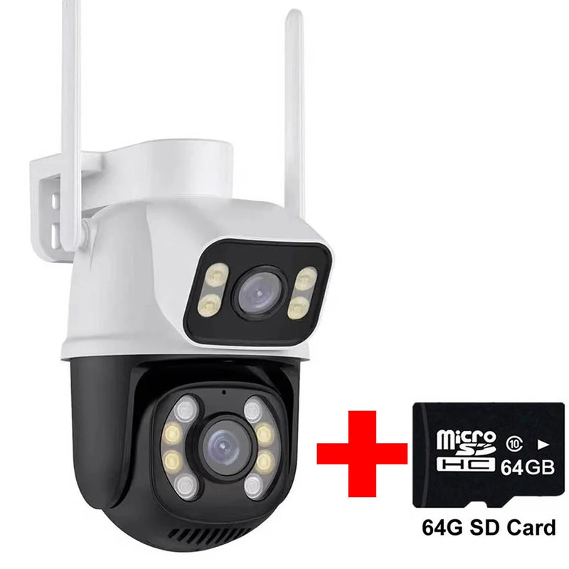 HD 6MP WiFi IP Camera Dual Lens Outdoor Security Protection CCTV 360 PTZ Video Monitor Secur Kamera Smart Home Surveillance Cam