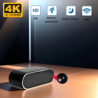 Newly upgraded 4KHD mini camera with upgraded infrared night vision, remote viewing, WIFI connection, and mobile detection