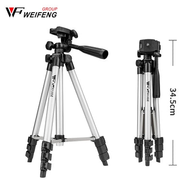 WEIFENG Black / Silver Lightweight Tripod Portable Selfie Video Photo Shooting Tripod for Mirrorless Camera Phone Photography