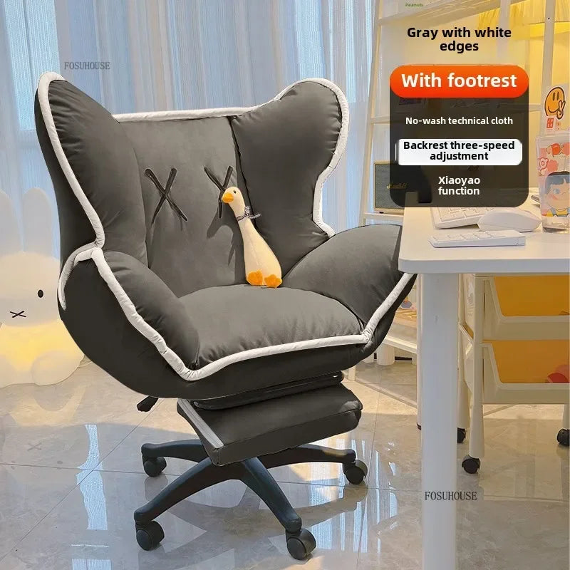 Bedroom Lazy Computer Chair Nordic Comfort Backrest Office Chairs Leisure Reclining Live Broadcast Gaming Chair Office Furniture