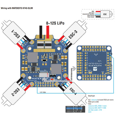 1/2PCS Mateksys FCHUB 12S V2 Distribution Board Hub Power PDB 5V&12V BEC Built-in Current Sensor For RC FPV Drone Multicopter