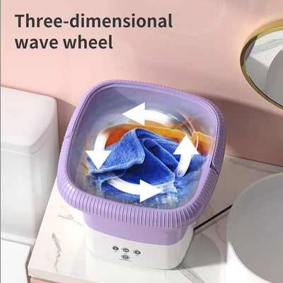 Household Portable Folding Mini Washing Machinesmart Washingone Touch Start Folding Washing For Socks Underwear And All-In-One