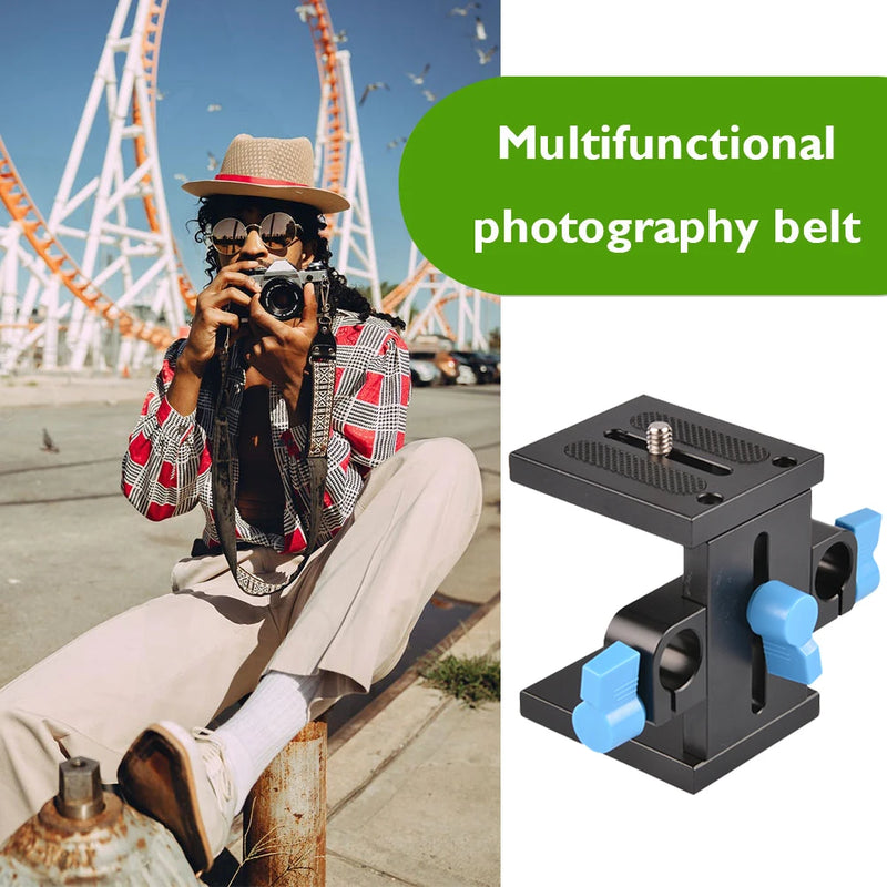 15mm Rail Support System with Quick Release Plate Universal DSLR Camera Base Plate Guide Stand for Follow Focus for DSLR Camera