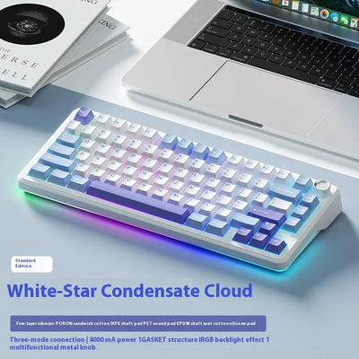 Weikav WK75 Mechanical Keyboard Tri Mode Wireless Keyboard Custom 4000mAh RGB Hot Swap With Screen Gaming Keyboard PC Accessory