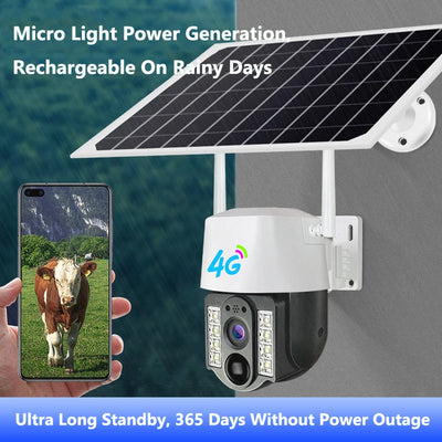 4G WiFi Camera Solar PIR Human Motion Detection Night Vision IP67 Waterproof Security Video IP Camara 2MP Outdoor CCTV Monitor