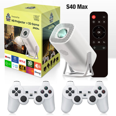 Salange S40 Max Projector 4K HD 1080P Bluetooth Android 11 Proyector With 2 Wireless Game Controllers Built-in 3000 Games