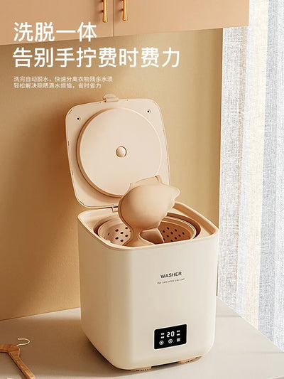 220V Compact Fully-Automatic Portable Washing Machine for Underwear, Socks and Delicates