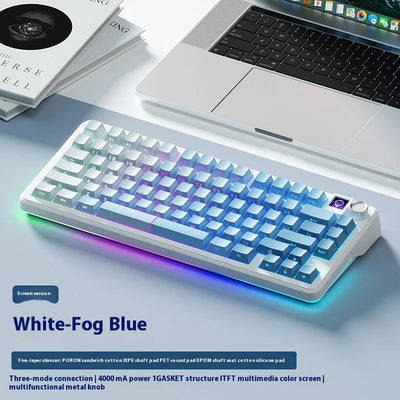 Weikav WK75 Mechanical Keyboard Tri Mode Wireless Keyboard Custom 4000mAh RGB Hot Swap With Screen Gaming Keyboard PC Accessory