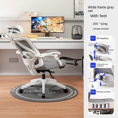 UVR WCG Gaming Chair Sponge Cushion Mesh Staff Chair Bedroom Computer Chair with Footrest Boss Chair Adjustable Office Chair