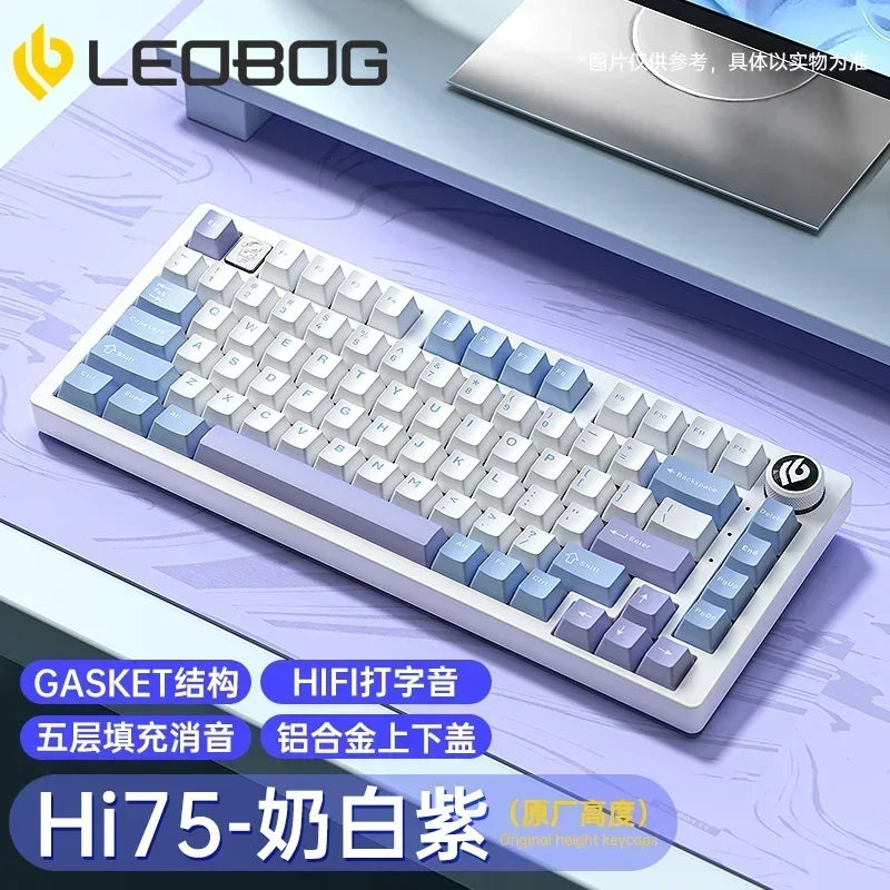 LEOBOG Hi75 E-sport Gaming Wired Mechanical Keyboard Hot-Swap Aluminum Alloy Gasket Portable Custom Gaming PC Office Ergonomic