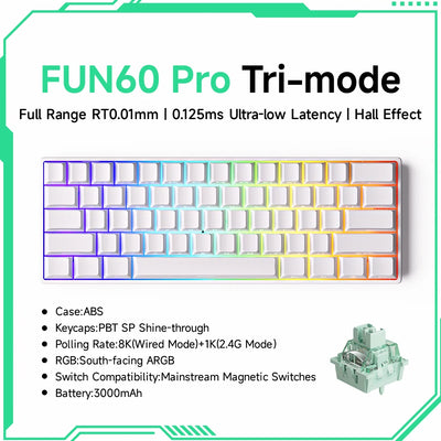 Akko MonsGeek FUN60 PRO&MAX HE Machanical Keyboard Magnetic Switch 60% Wireless Gaming Keyboard Rapid Trigger 8K Custom Keyboard