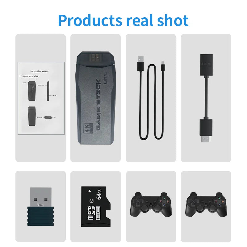 Video Game Console Built-in 20000 Games Wireless Controller TV Game Stick 4K HD Retro Mini Handheld Game Player