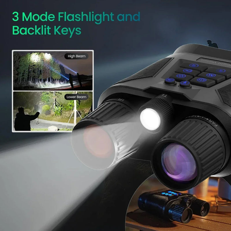 4K Night Vision Binoculars for Adults Infrared Night Vision Goggles With Tactical Flashlight 8X Digital Zoom 600m Night Vision