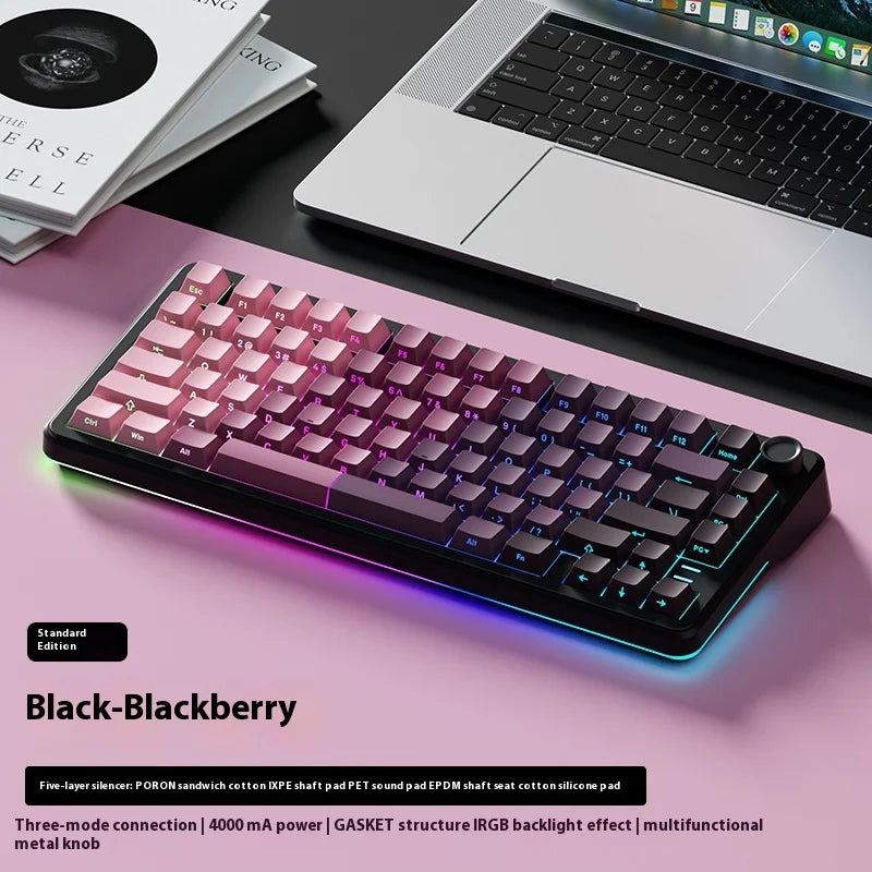 Weikav WK75 Mechanical Keyboard Tri Mode Wireless Keyboard Custom 4000mAh RGB Hot Swap With Screen Gaming Keyboard PC Accessory