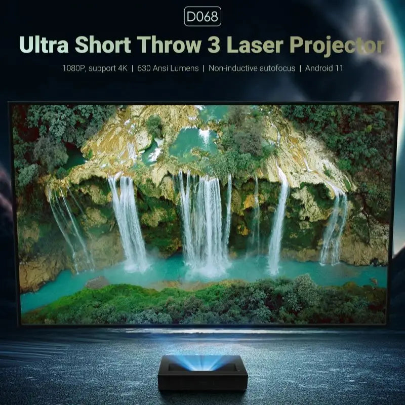 4K Projector Smart Handheld & Portable Projector D068 Touch Pad 100 Inch Max Outdoor Cinema Office Theater Game Projection