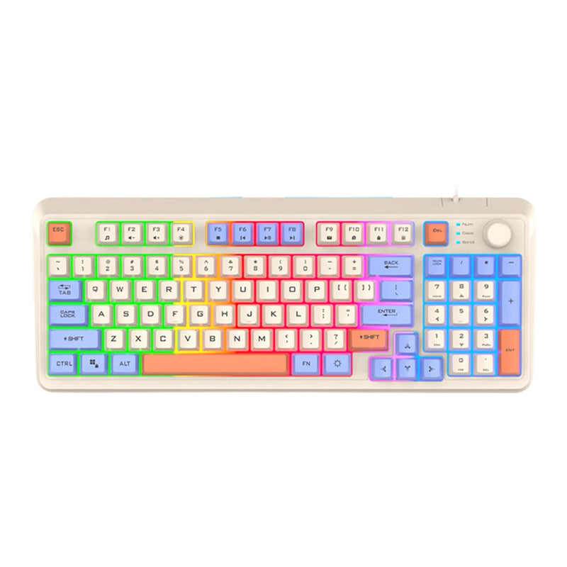 K82 Mechanical Keyboard USB Port Gaming Keyboard RGB Light Wired Keypad 94 Keys Hot-Swap Keyboard for Notebook Laptop Desktop