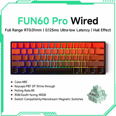 Akko MonsGeek FUN60 PRO&MAX HE Machanical Keyboard Magnetic Switch 60% Wireless Gaming Keyboard Rapid Trigger 8K Custom Keyboard