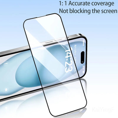 4Pcs Full Cover Tempered Glass For iPhone 16 15 13 13 12 11 Pro Max Plus Anti-Burst Screen Protector For iPhone XR Xs Max Glass