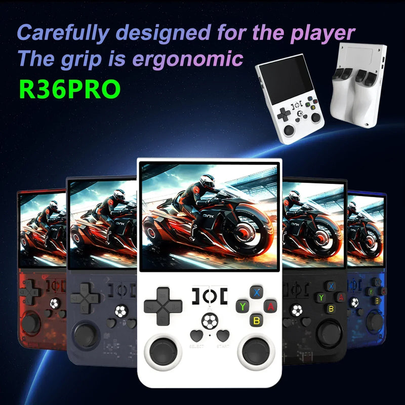 R36PRO Retro Handheld Game Console 3.5 Inch IPS Screen Dual Joystick Video Player Emulators for PS1/PSP/N64/MAME Pocket Games