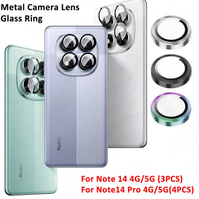 Metal Lens Glass Ring for Redmi Note 14 Pro 13 Pro+ 5G Note14 Note13 13Pro Plus 14Pro 4G Phone Camera Glass Protector Case Cover