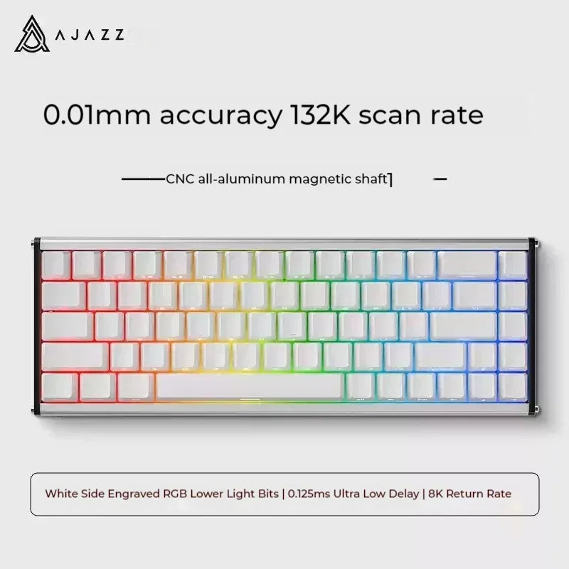 AJAZZ ALUX68 Magnetic Switch Mechanical Keyboard Aluminum Alloy Wired 8K Hot Swap RGB Low Latency RT Custom Gaming Keyboard Gift