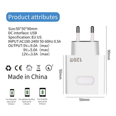 GaN USB Charger Fast Quick Charging Charger QC 3.0 Universal Mobile Cell Phone Adapter for iPhone 15 Pro Xiaomi Huawei Samsung