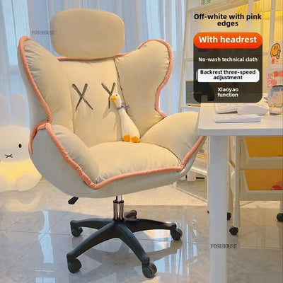 Bedroom Lazy Computer Chair Nordic Comfort Backrest Office Chairs Leisure Reclining Live Broadcast Gaming Chair Office Furniture