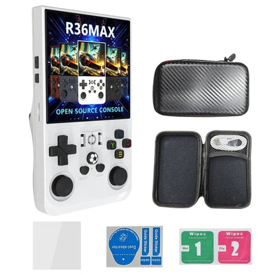 R36MAX 128G Retro Handheld Game Console Linux System 4.0 Inch IPS Screen Portable Video Player Dual Joystick 64G Games Kids Gift