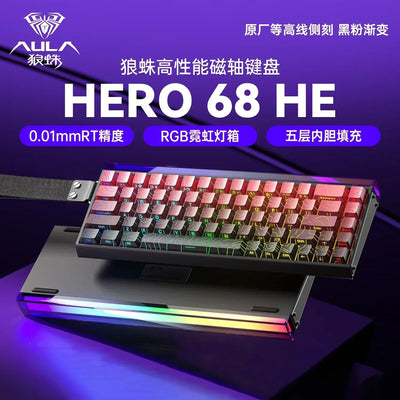 AULA Hero68HE Magnetic Switch RGB 8K E-sports Hot Swap Gaming Mechanical Keyboard Customize Wired PC Gamer Keyboard Accessories