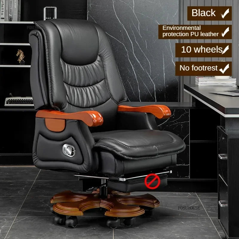 European Style Leather Back Office Chairs Rotating Home Office Recliner Designer Retro Boss Gaming Chair for Office Furniture