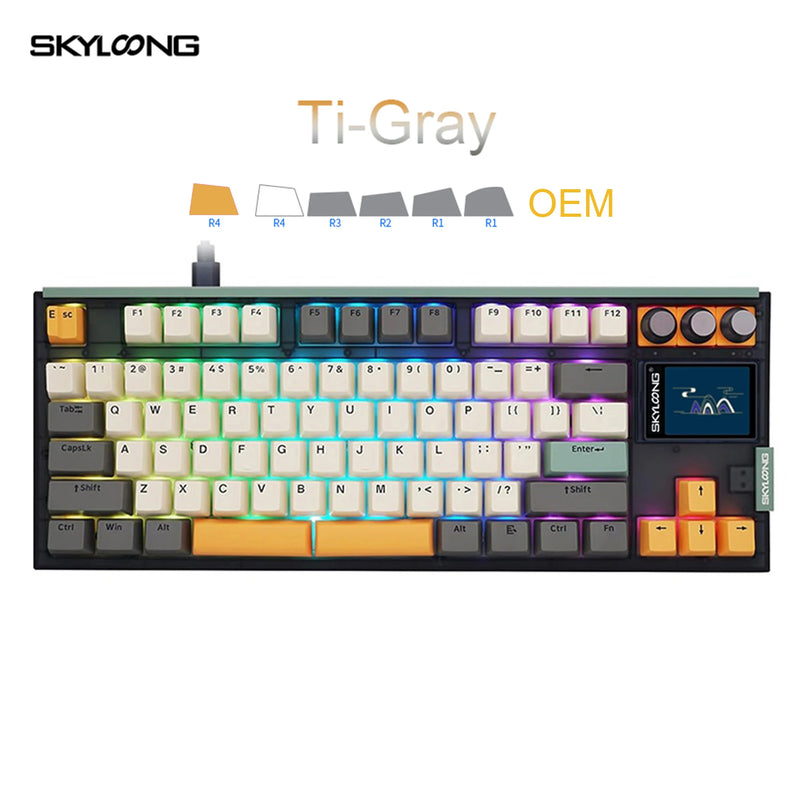 SKYLOONG GK87 Pro 3-Mode Wireless Mechanical Keyboard Full-Key Hot-Swappable 2-inch RGB Screen Custom Low latency Game Keyboard