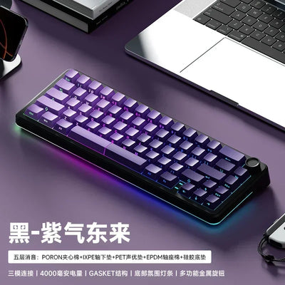 Weikav WK68 Wireless RGB Hot Swap Gaming Mechanical Keyboards 4000mAh Knob 2.4G Tri-Mode Customize Keyboard PC Accessories Gifts