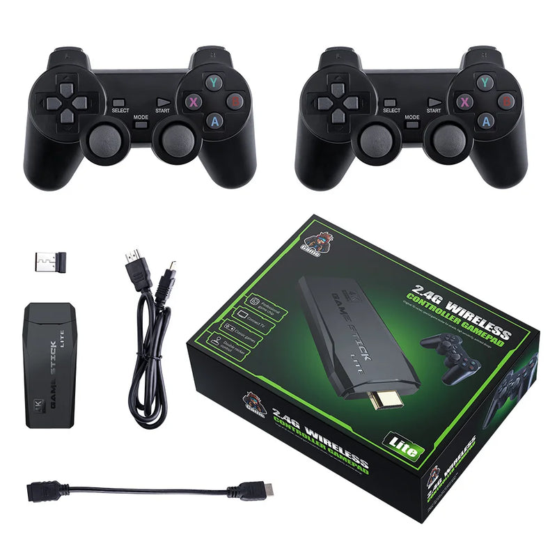 Video Game Stick Lite 4K HD Video Game M8 Console 64GB Double Wireless Controller For 10000 Retro Games Kid Xmas Gift