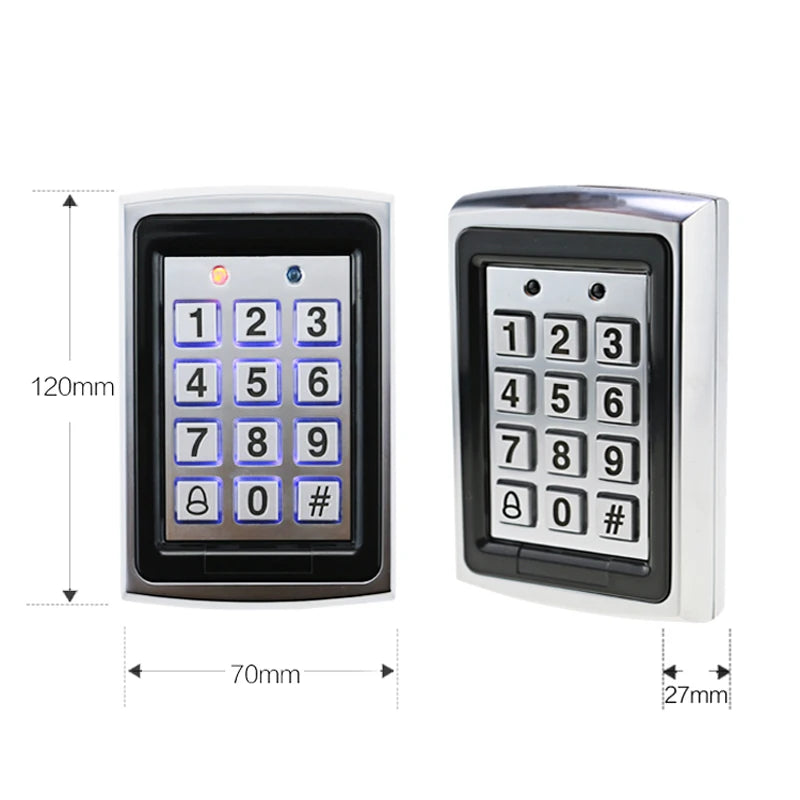 5YOA Metal Rfid Access Control Keypad Hot Sale Waterproof With 1000 Users+ 10 Key Fobs For RFID Door Access Control System