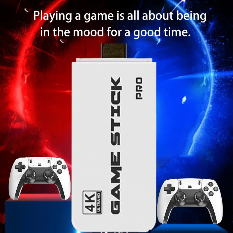 M8 4K Pro Game Stick 64G 30000+ Video Game Console 2.4G Double Wireless Controller 4K Retro Game TV Stick Retro Classic Games