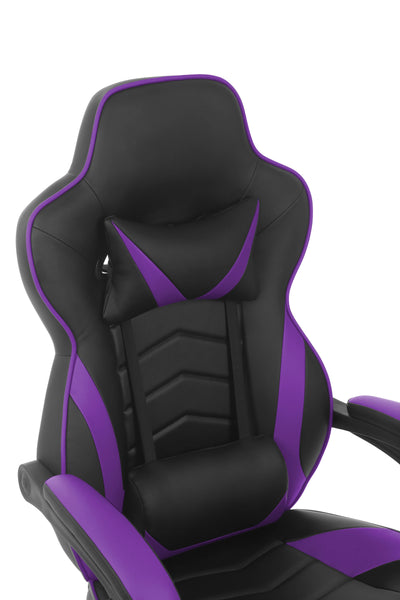 High Quality Purple Video Gaming Chair With Footrest Reclining Game Chair For Heavy People Ps4 Massage Video Gaming Chair