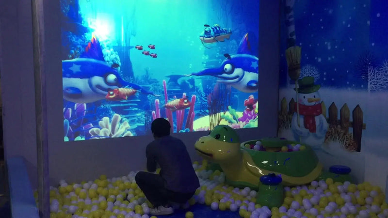 Small Business Game Center Interactive Floor / Wall Projector 3D Projection Software Kids Playing Games For Shopping Mall