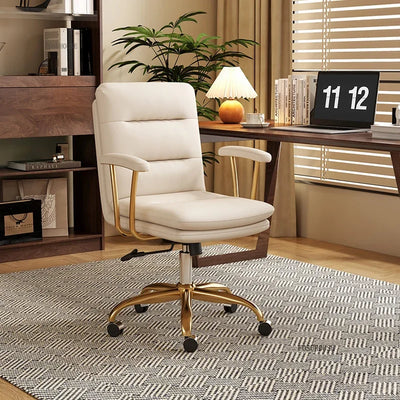 Italian Leather Office Chairs Office Meeting Computer Chair Light Luxury Designer Backrest Armrest Home Bedroom Gaming Chair