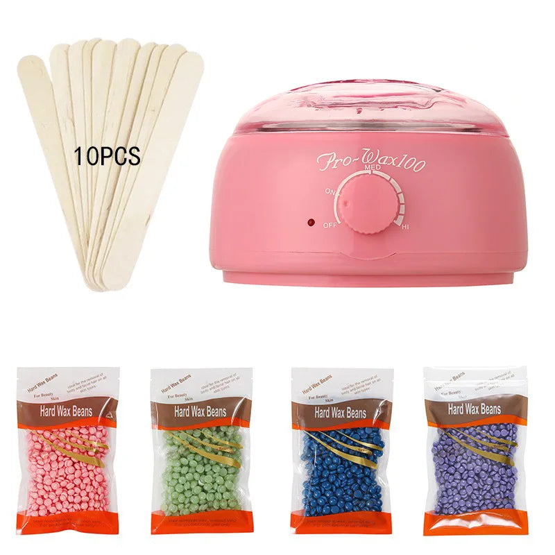 400g 500CC Hair Removal Wax Machine Waxing Heater and Beans Kit Depilatory Epilator Wax-melt Pot Paraffin Warmer Heating Machine